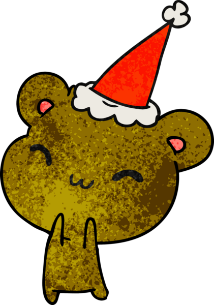 Bir insan tarafından çizilmiş kawai ayısının el yapımı karikatürü.