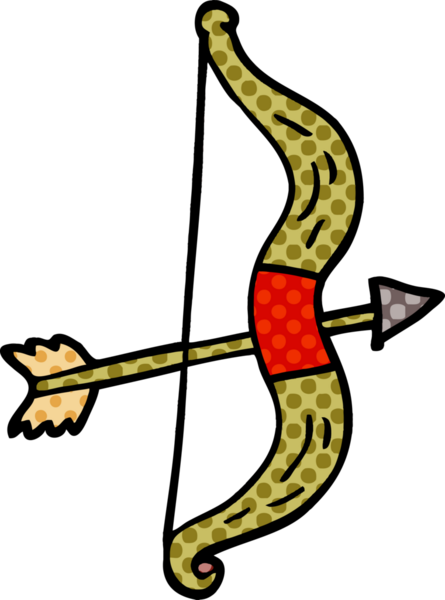 Bir insan tarafından çizilmiş ok ve yay.