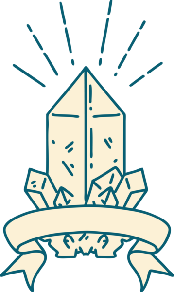 Bir insan tarafından çizilmiş dövmeli kuvars kristalli parşömen.