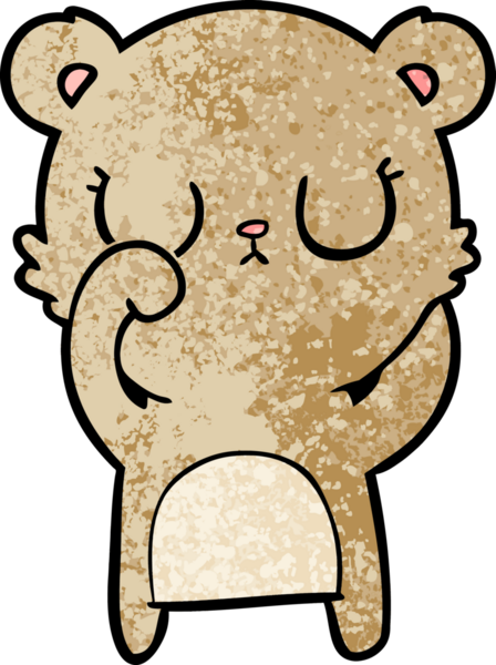 Bir insan tarafından çizilmiş barışçıl çizgi film ayısı.