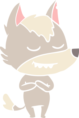 Bir insan tarafından çizilmiş düz renkli çizgi film kurdu.