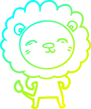 Bir insan tarafından çizilmiş karikatür aslanı çizimi.