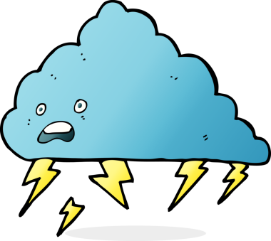 bir insan tarafından çizilmiş bir gökgürültüsü bulutu