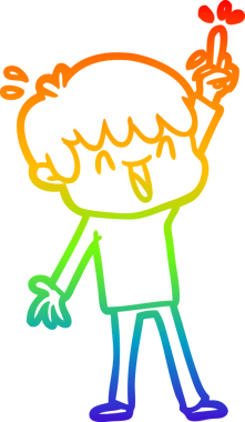 Gökkuşağının gradyan çizimi bir insan tarafından çizilmiş bir çizgi film karakteri.