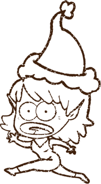 Noel Elf Kömürü Bir insan tarafından çizilmiş