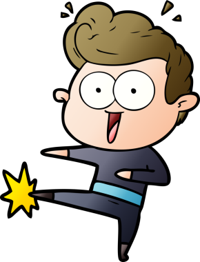 Bir insan tarafından çizilmiş kung fu tekmesi.