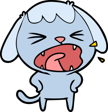 Bir insan tarafından çizilmiş şirin bir köpek havlaması.