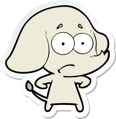 Bir insan tarafından çizilmiş belirsiz bir filin çıkartması.