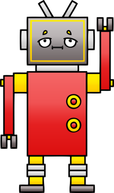 Bir insan tarafından çizilmiş bir robotun gölgelenmiş çizimi