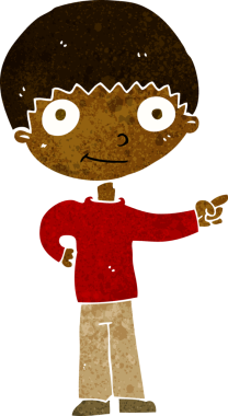 Bir insan tarafından çizilmiş mutlu çocuk çizgi filmi.