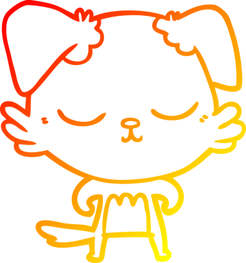 Bir insan tarafından çizilmiş sevimli bir köpeğin sıcak çizgi çizgisi.