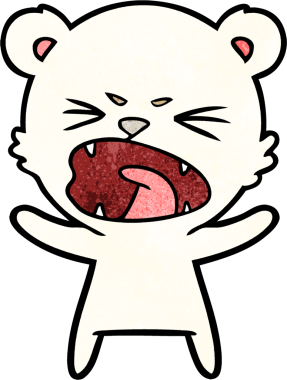 Bir insan tarafından çizilmiş kızgın kutup ayısı çizgi filmi.