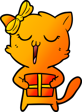 Bir insan tarafından çizilmiş çizgi film kedisi.