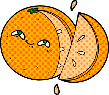 Bir insan tarafından çizilmiş turuncu çizgi film.