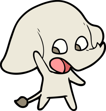 Bir insan tarafından çizilmiş şirin bir fil.