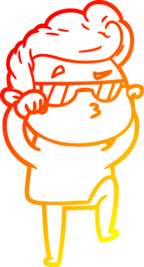 Bir insan tarafından çizilen karikatür karikatürünün sıcak çizgi çizimi.