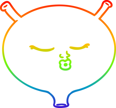 Bir insan tarafından çizilmiş karikatür mesanesi çizimi.