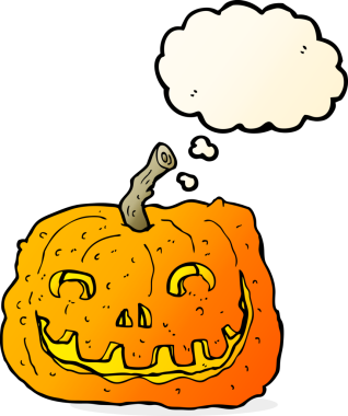 Bir insan tarafından çizilmiş balkabağı.