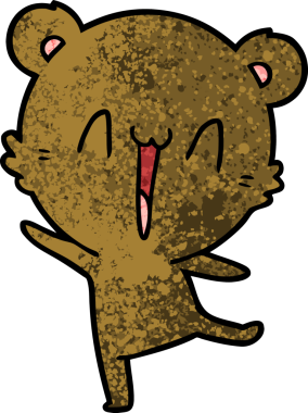 Bir insan tarafından çizilmiş mutlu ayı karikatürü