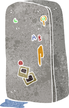 bir insan tarafından çizilmiş karikatür buzdolabı