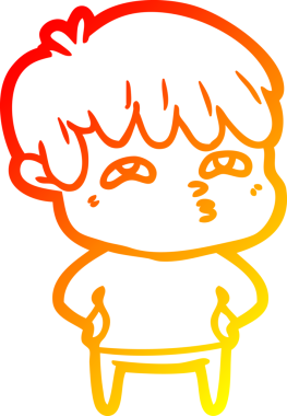 Bir insan tarafından çizilmiş, karikatür meraklısı bir adamın sıcak çizgi çizimi