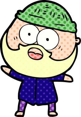 Çizgi film bir insan tarafından çizilmiş sakallı adamı şaşırttı