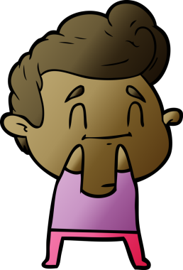 Bir insan tarafından çizilmiş mutlu çizgi film adamı.