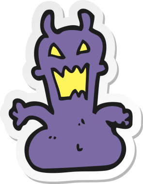 Bir insan tarafından çizilmiş küçük bir uzaylı çizgi film çıkartması.