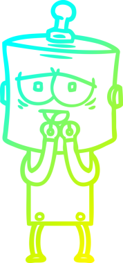 Bir insan tarafından çizilmiş soğuk gradyan robot çizimi