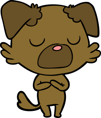 Bir insan tarafından çizilmiş çizgi film köpeği.