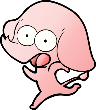 Bir insan tarafından çizilmiş şirin bir fil.