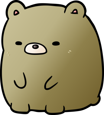 Bir insan tarafından çizilmiş sevimli karikatür üzgün ayı.