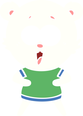 Bir insan tarafından çizilmiş kutup ayısı düz renk karikatürü