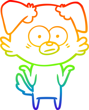 gökkuşağı gradyan çizimi bir insan tarafından çizilmiş sinirli bir köpek çizgi filmi