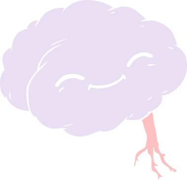 Bir insan tarafından çizilmiş düz renk çizgi film mutlu beyin