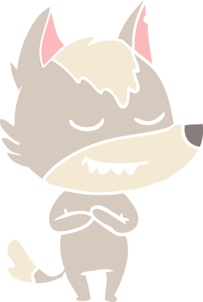 Bir insan tarafından çizilmiş düz renkli çizgi film kurdu.