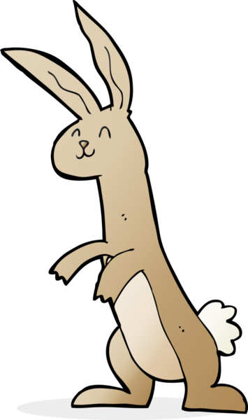 Bir insan tarafından çizilmiş çizgi film tavşanı