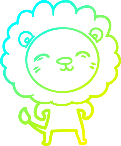 Bir insan tarafından çizilmiş karikatür aslanı çizimi.