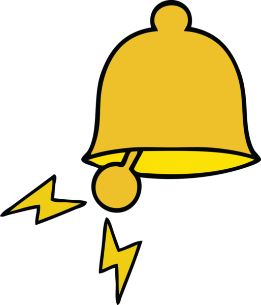 Bir insan tarafından çizilmiş sevimli bir zil karikatürü.