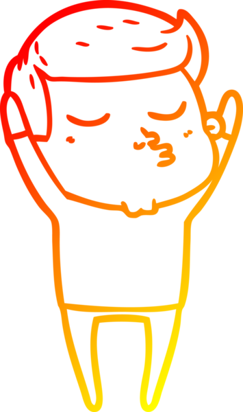 Bir insan tarafından çizilen çizgi film modelinin sıcak çizgi çizimi.