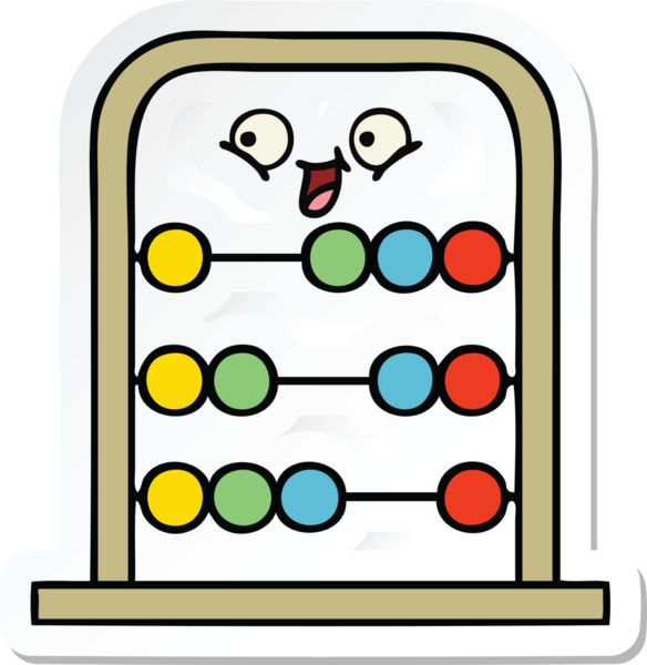 Bir insan tarafından çizilmiş şirin bir abaküs karikatürü çıkartması.