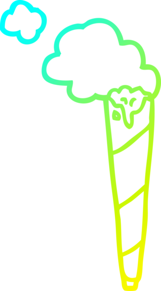 Bir insan tarafından çizilmiş sigara karikatürünün soğuk gradyan çizimi