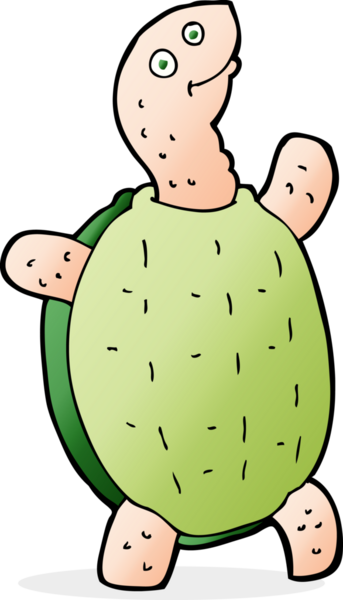 Bir insan tarafından çizilmiş mutlu bir kaplumbağa.