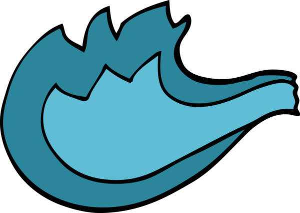 Bir insan tarafından çizilmiş mavi gaz alevi.