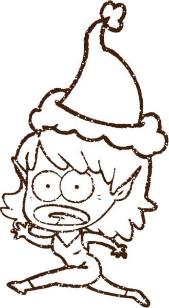 Noel Elf Kömürü Bir insan tarafından çizilmiş