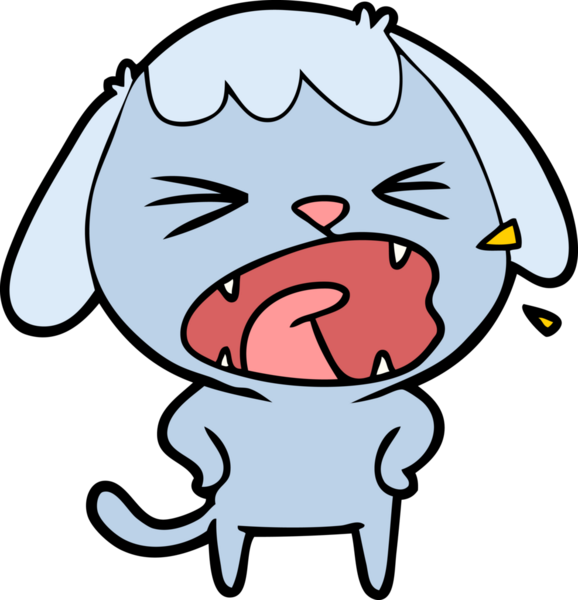 Bir insan tarafından çizilmiş şirin bir köpek havlaması.