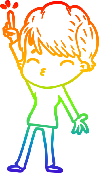 Gökkuşağı gradyan çizgi çizimi Bir insan tarafından çizilmiş bir çizgi kadın