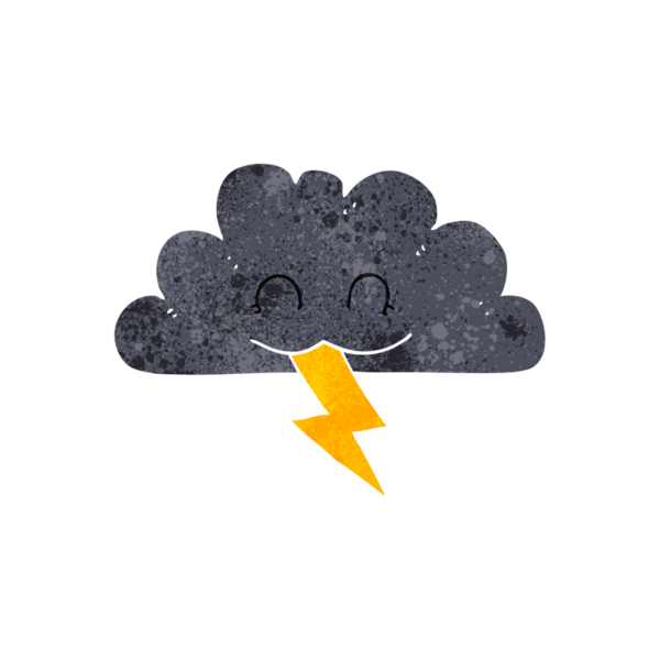 Bir insan tarafından çizilmiş serbest çizgi film fırtına bulutu