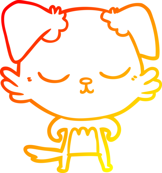 Bir insan tarafından çizilmiş sevimli bir köpeğin sıcak çizgi çizgisi.