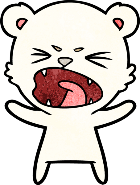 Bir insan tarafından çizilmiş kızgın kutup ayısı çizgi filmi.